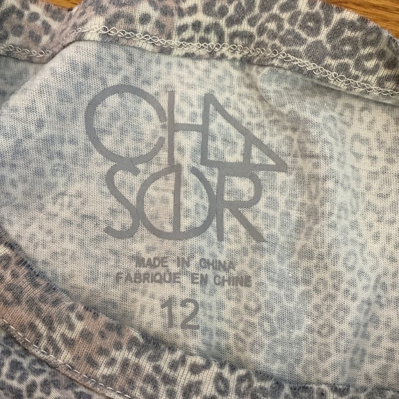 Chaser Girl’s Cheetah Print T-Shirt With Ruffled Sleeves Size 12 - Picture 6 of 8